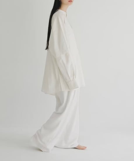 【STUDIO ENUL】 2way band collar shirt　100002
