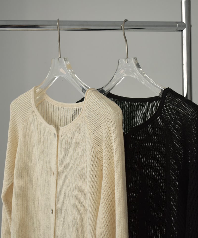 knit-02270 リネン混 サマーニット カーディガン ベージュ knit-02270 リネン混 サマーニット カーディガン ベージュ