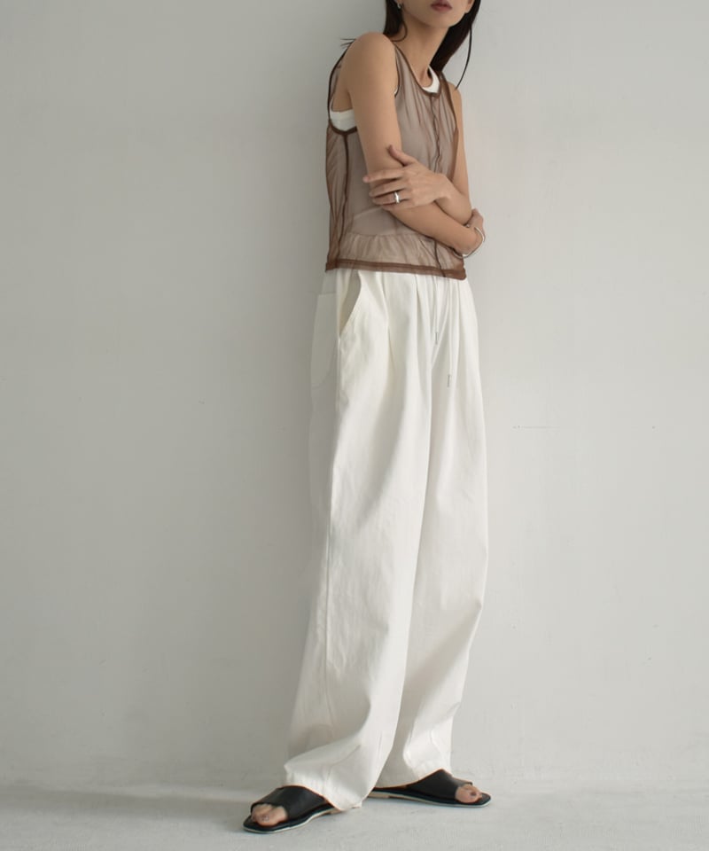 nh-tops-02502 センターシーム シアータンクトップ ホワイト