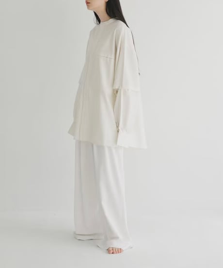 【STUDIO ENUL】 2way band collar shirt　100002