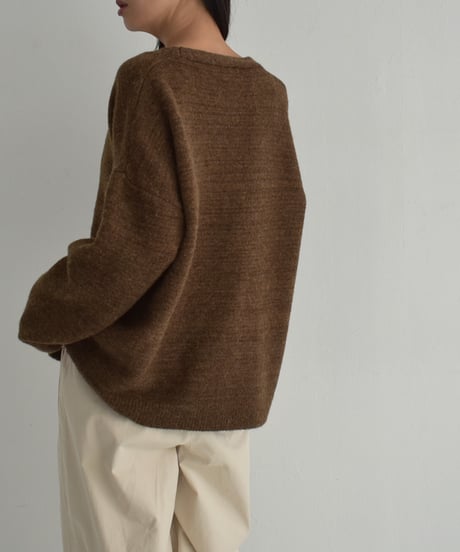knit-02293　マフラー付き　ニットカーディガン　ブラウン　グレー　ブラック