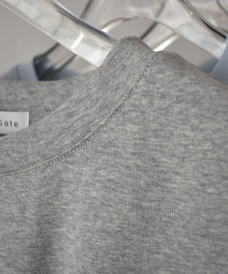 nh-tops-02562　タックデザイン Tシャツ　ホワイト　ダスティブルー　グレー　ブラック