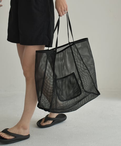 nh-bag2-02492　ビッグ シアーバッグ　モカベージュ　ブラック