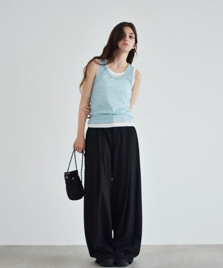 nh-tops-02610　シアー レイヤード タンクトップ セット　ブルー　グレー　ネイビー