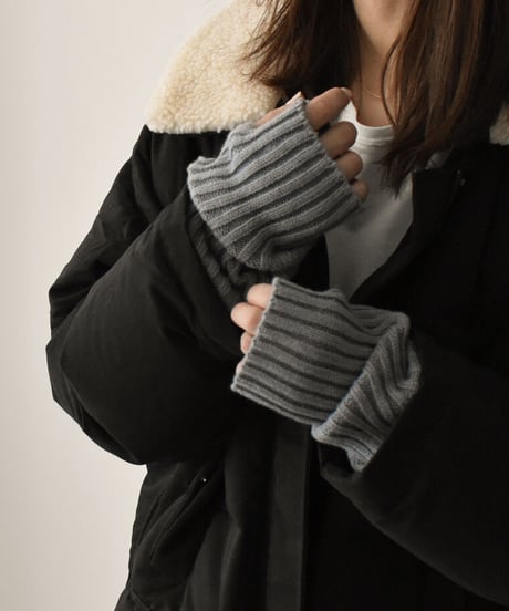 mb-gloves-02003　ロングタイプ　ワイドリブタイプ　リブアームウォーマー　オフホワイト　ベージュ　ココアブラウン　グレー　ブラック