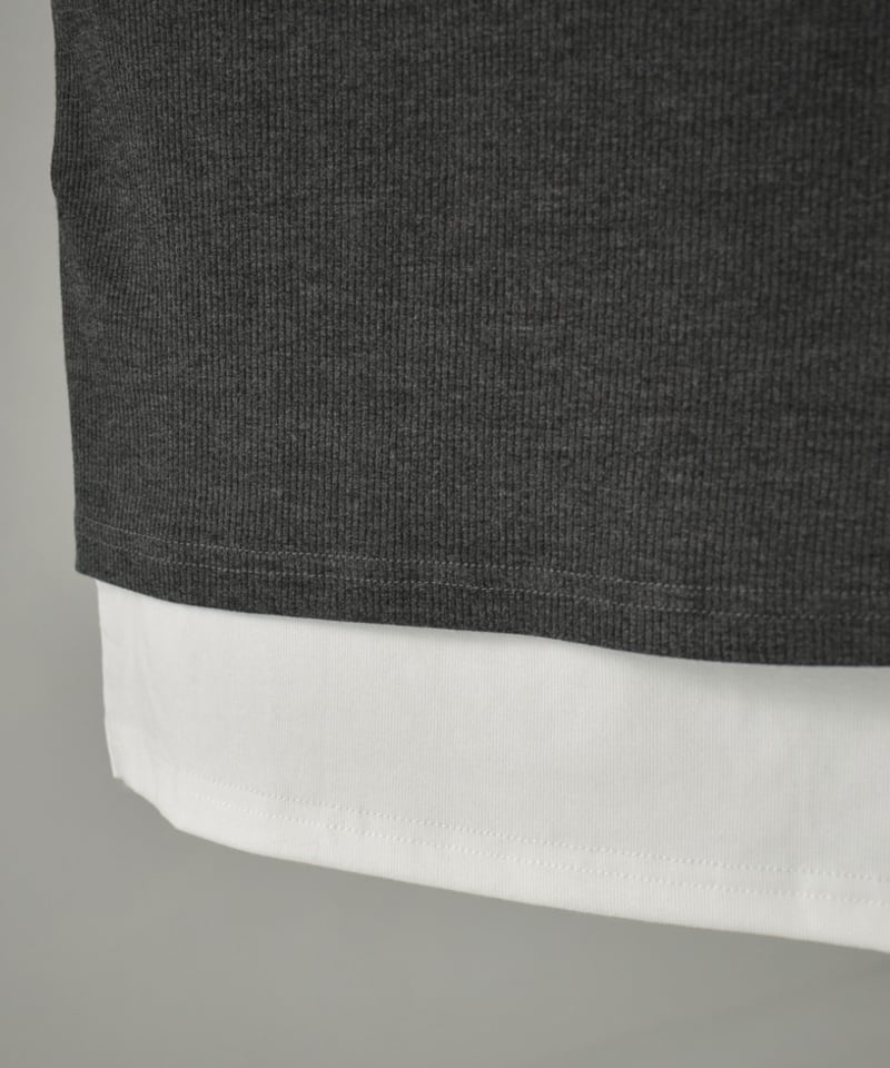 nh-tops-02540 レイヤードライク ヘンリー リブ タンクトップ