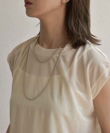 mb-necklace2-02033　日本製　ボールチェーン ネックレス　5mm玉　ショートタイプ　☆WA04