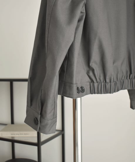 outer-02064　 ジップ ショート ジャケット　グレー　ブラック