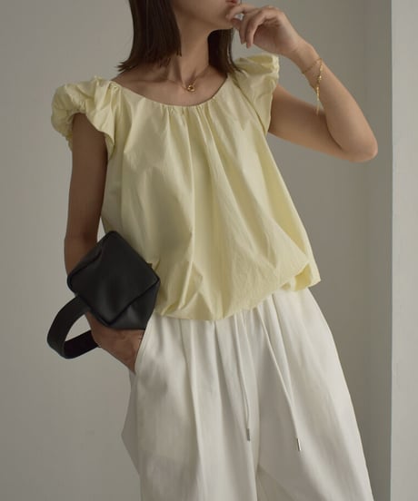 tops-02419　2way バルーンブラウス　アイボリー　ブラック