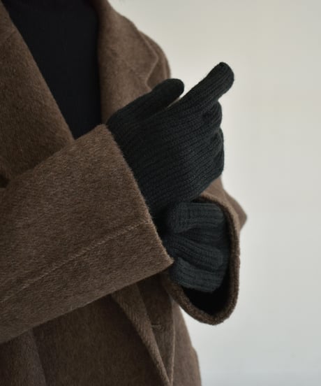 mb-gloves-02013　フィンガースリット ニット グローブ　ベージュ　グレー　マスタード　ブラック