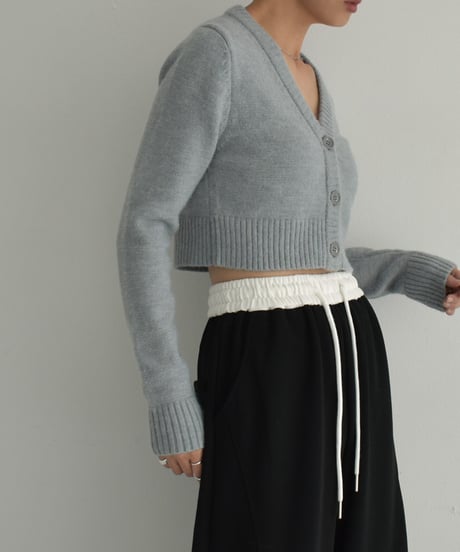 knit-02281　ショート カーディガン　グレー　ネイビー　ブラック