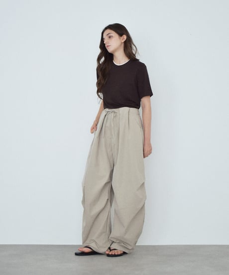 nh-tops-02626　ソフトタッチ バイカラー Tシャツ　ブラウン　ネイビー