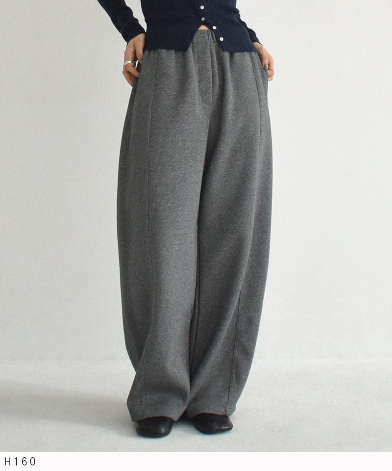 bottoms-02300 リラックス カーブパンツ グレー ブラウン ブラック | L