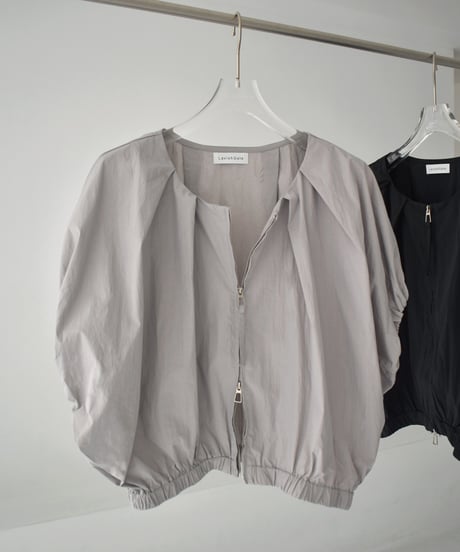 tops-02477　ダブルジップ バルーントップス　グレー　ブラック