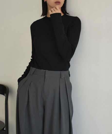 knit-02304　バックオープン フィット ニット　ダークグレー　ブラウン　ブラック