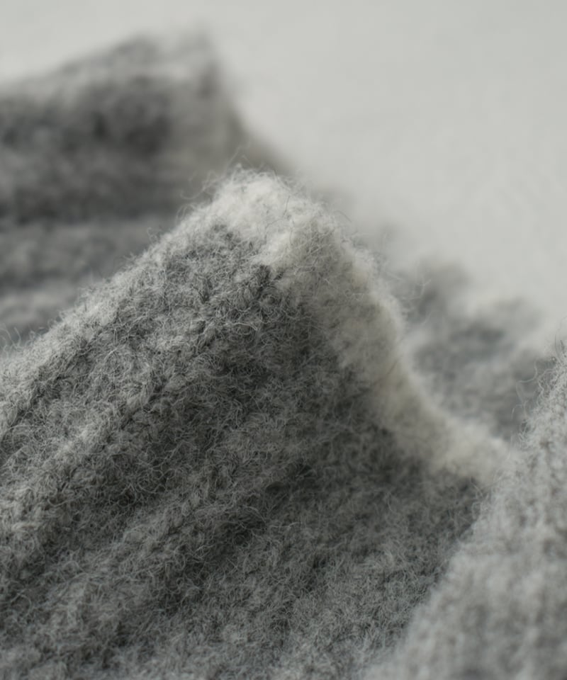 knit-02310 バイカラー ニット トップス ライトベージュ グレー