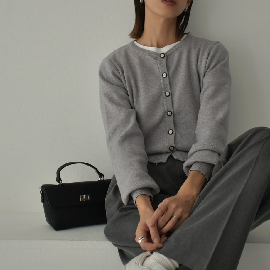 新品未使用☆メタルボタン2WAYカーディガン グレー FRAMeWORK（フレームワーク） カーディガン 「WEB限定追加」メタル