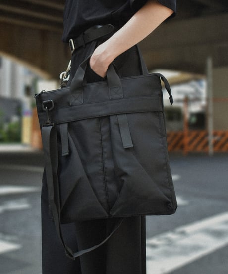 bag2-02666　2way​ スクエア​ ユーティリティバッグ　ブラック