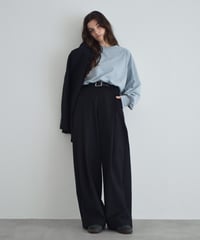 nh-tops-02595　ボリューム スリーブ ロング Tシャツ　ホワイト　ブルー　ブラック