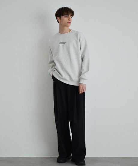 【UNISEX】 tops-02589　"AND WHEN YOU..."  ロゴ プルオーバー　オートミール　ブラック