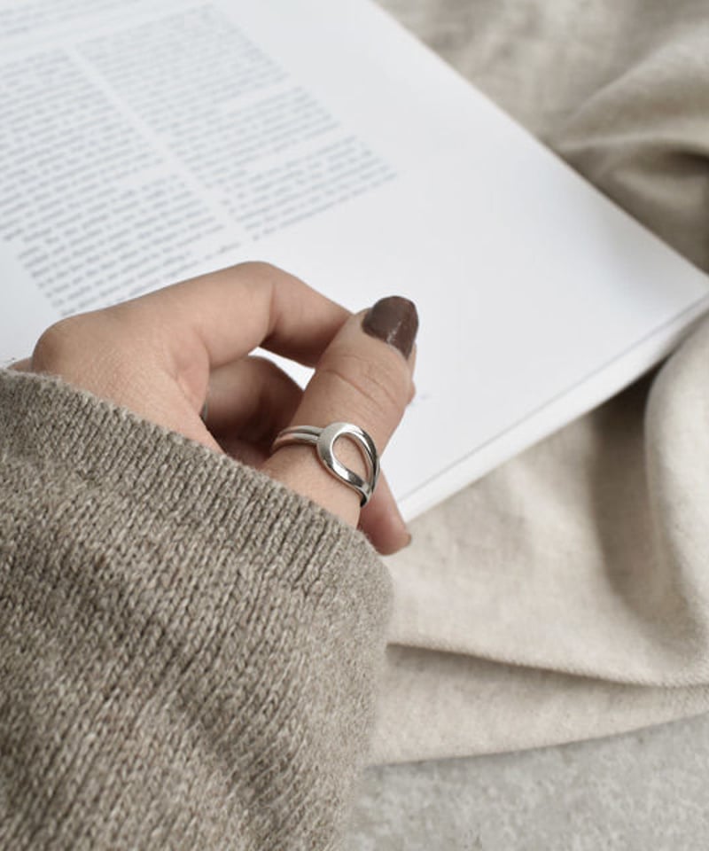 mb-ring2-02068 SV925 フープ＆ダブルラインリング シルバー925 | L