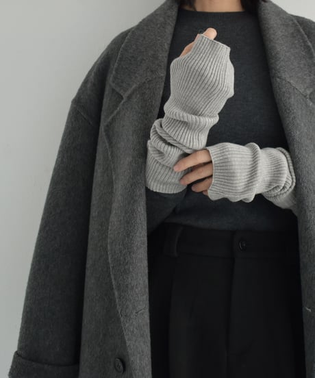 mb-gloves-02012　ロングタイプ リブアームウォーマー　エクリュ　グレー　ブルー　ブラック