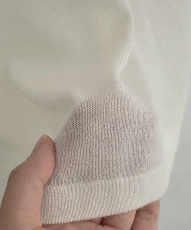 nh-knit-02337 クルーネック シアーニット エクリュ クリーム イエロー
