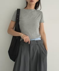 nh-tops-02491　リブ フィット Ｔシャツ　ホワイト　グレー　ブラック