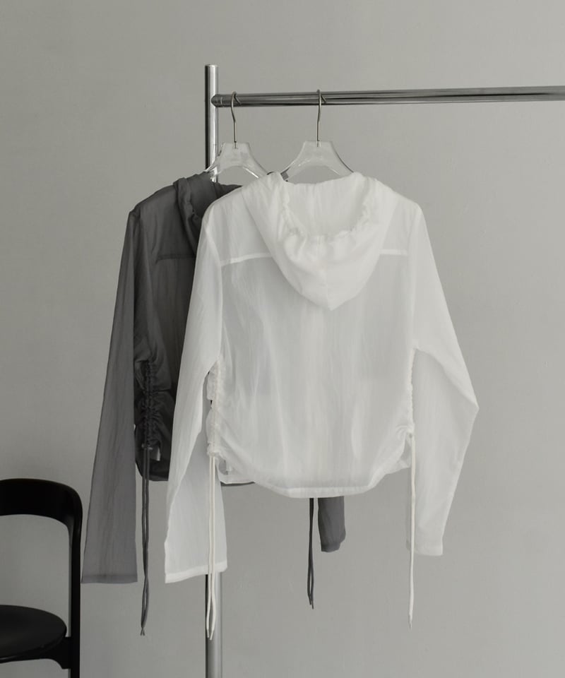 outer-02090 シャーリング シアーブルゾン ホワイト グレー | L