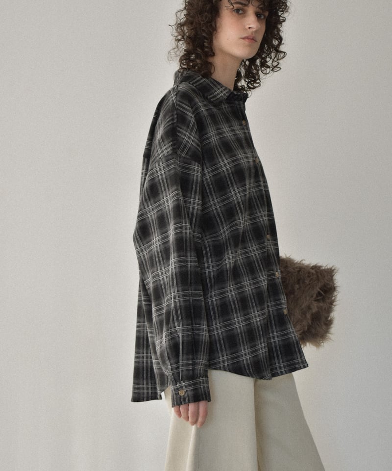 tops-02576 フランネル チェックシャツ ブラウン ブラック | L a v i s