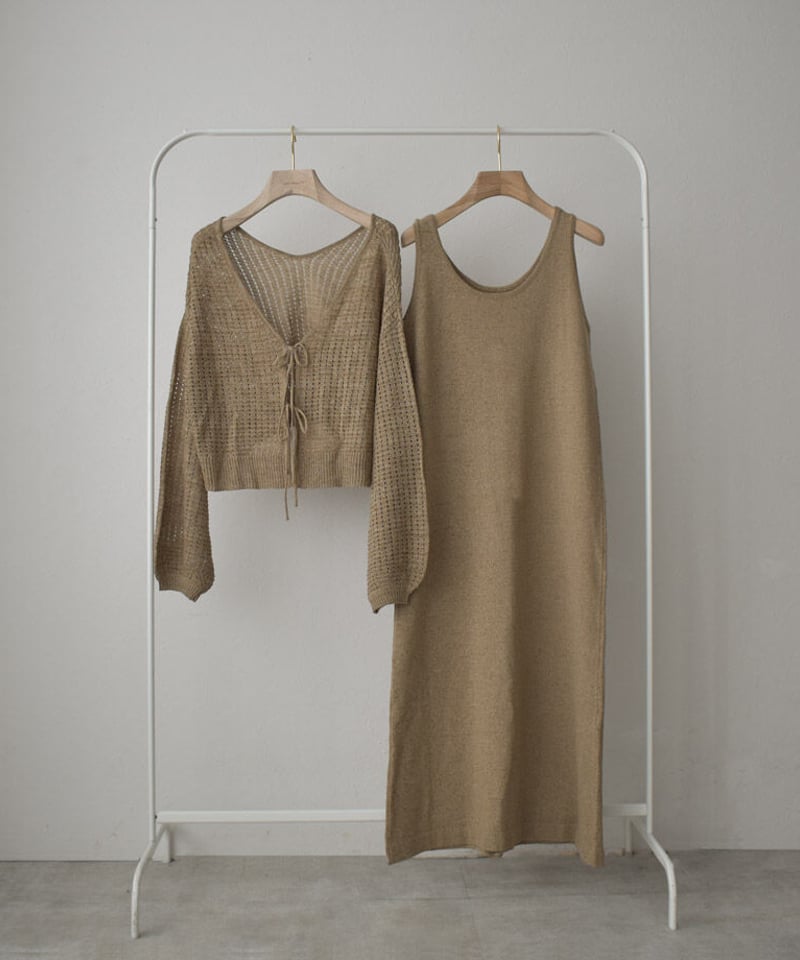 knit-09001 透かし編み 2wayニット カーディガン モカベージュ knit-09001 透かし編み 2wayニット カーディガン モカベージュ