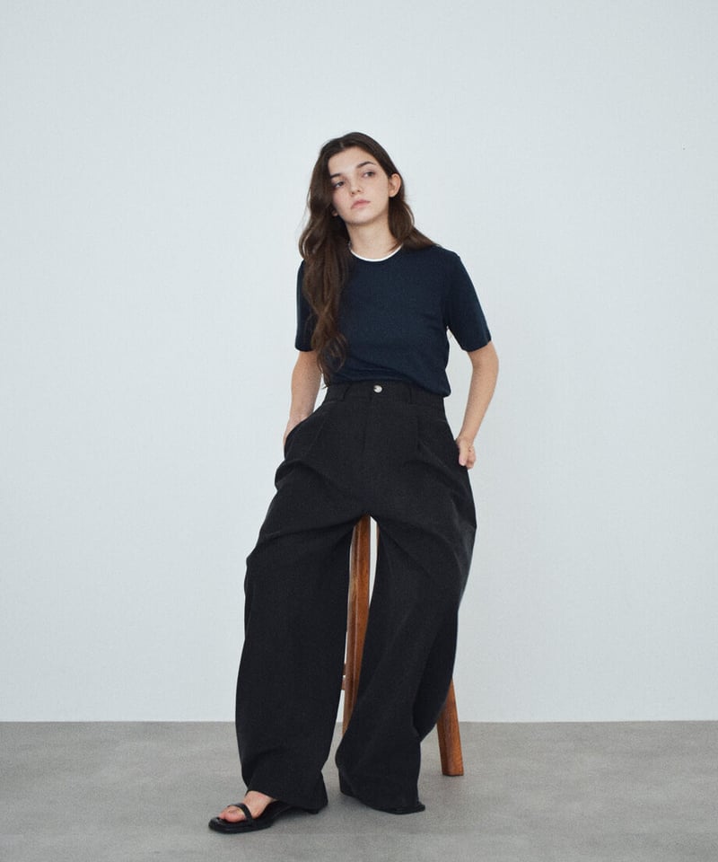 nh-tops-02626 ソフトタッチ バイカラー Tシャツ ブラウン ネイビー