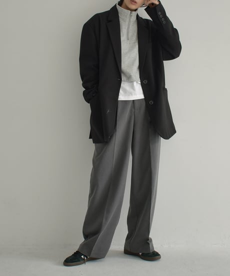 jacket-02015　オーバーサイズ テーラード ジャケット　グレー　ブラック