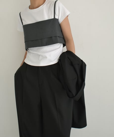 nh-tops-02507　バックストラップ ビスチェ　グレー　モカ　ブラック