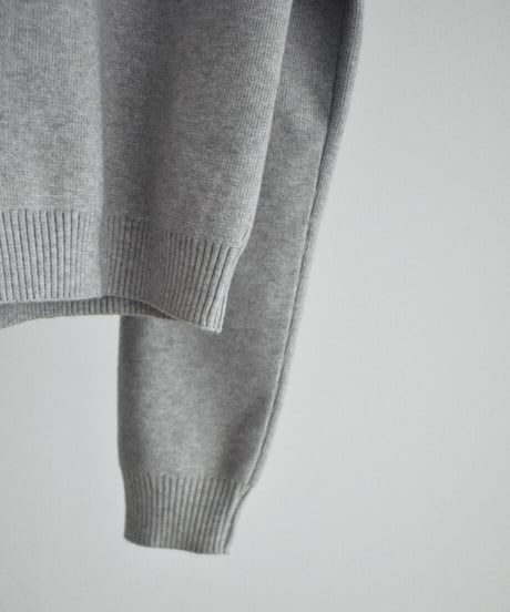 knit-02395　クルーネック ハイゲージニット カーディガン　グレー　ブラック
