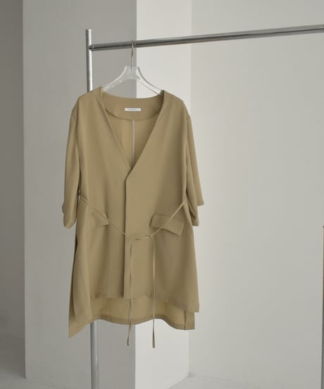 【STUDIO ENUL】jacket-14001　2way オーバーサイズ ジャケット　ベージュ　ブラック