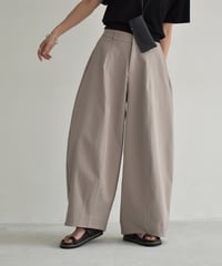bottoms-02286　コクーンワイドパンツ　ホワイト　モカグレージュ