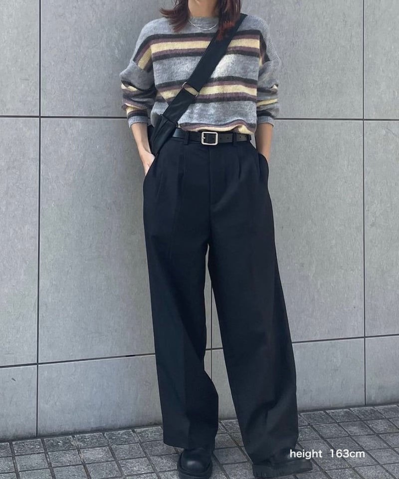 knit-02246 モヘア混 マルチボーダー ニット プルオーバー | L knit-02246 モヘア混 マルチボーダー ニット プルオーバー | L
