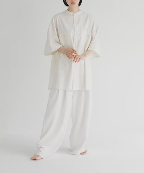【STUDIO ENUL】 2way band collar shirt　100002