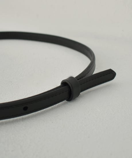 belt-02040　本革　ラウンドバックル スリムベルト　ダークブラウン　ブラック