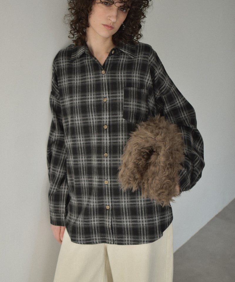 tops-02576 フランネル チェックシャツ ブラウン ブラック | L a v i s