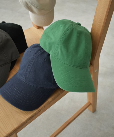 nh-cap-02044　ワンウォッシュ ベースボールキャップ　エクリュ　グリーン　ネイビー　ブラック　ウォッシュグレー