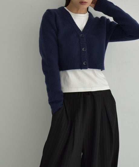 knit-02281　ショート カーディガン　グレー　ネイビー　ブラック