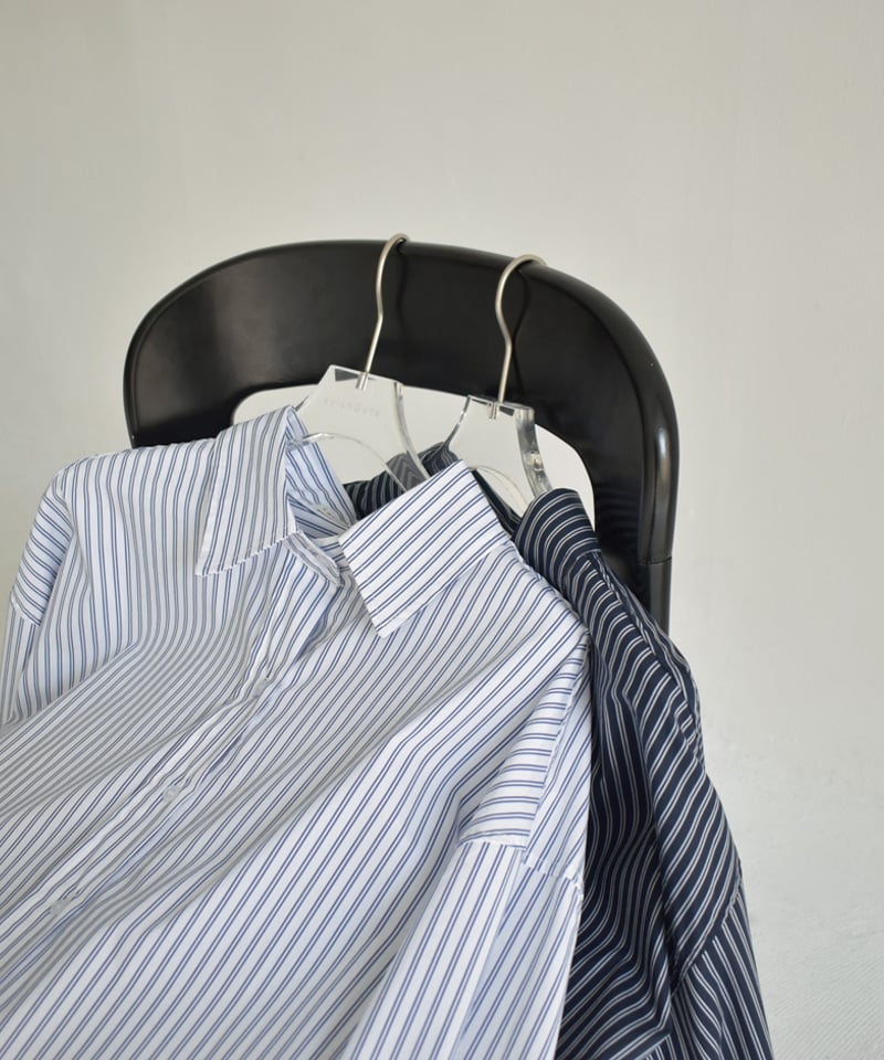 tops-02521 オーバーサイズ ストライプ シャツ ホワイト tops-02521 オーバーサイズ ストライプ シャツ ホワイト