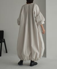 onepiece-12011　ジップギャザー バルーン ワンピース　グレージュ