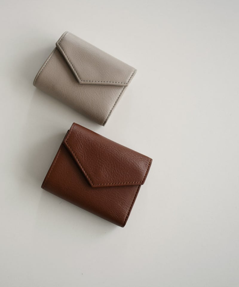 美品♡牛革】グレージュ 牛革 レディース財布 コンパクト財布 美味く 