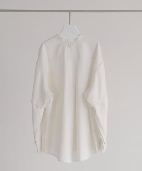 【STUDIO ENUL】 2way band collar shirt　100002