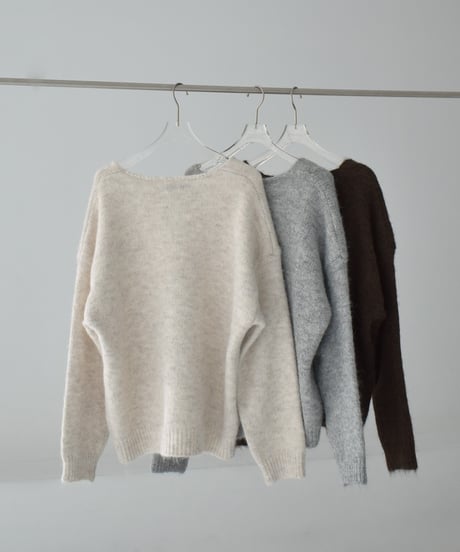 knit-02359　ショルダーニット セット　ベージュ　ライトグレー　ブラウン