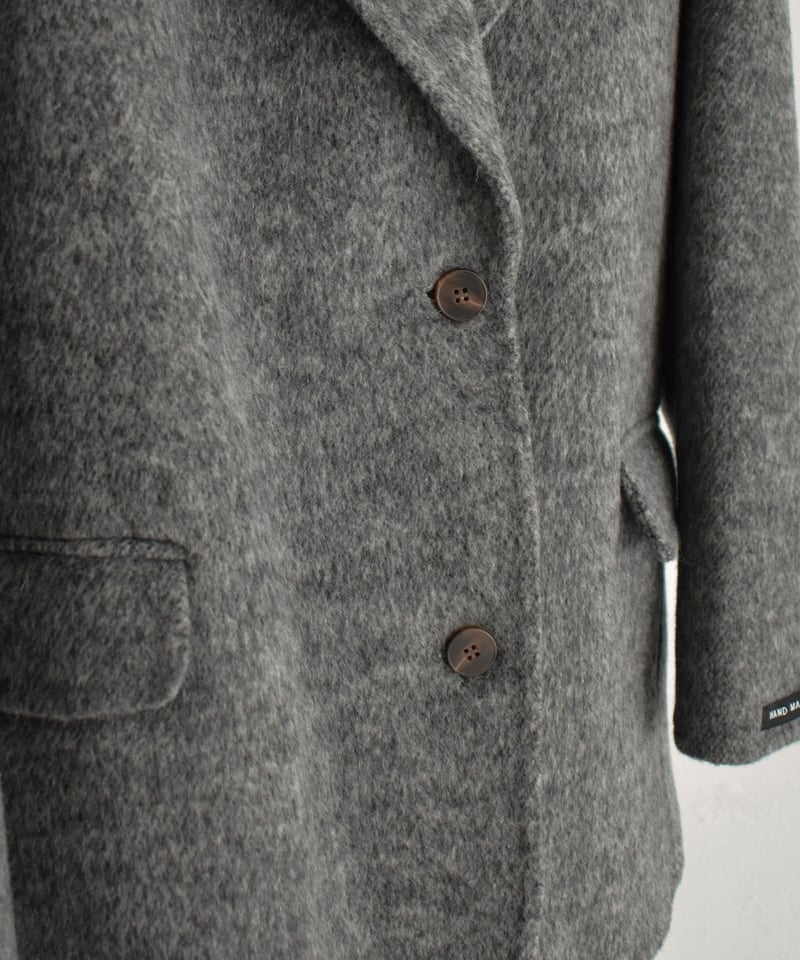 coat-02060 ウールジャケット コート リバー仕立て グレー | L a v i s