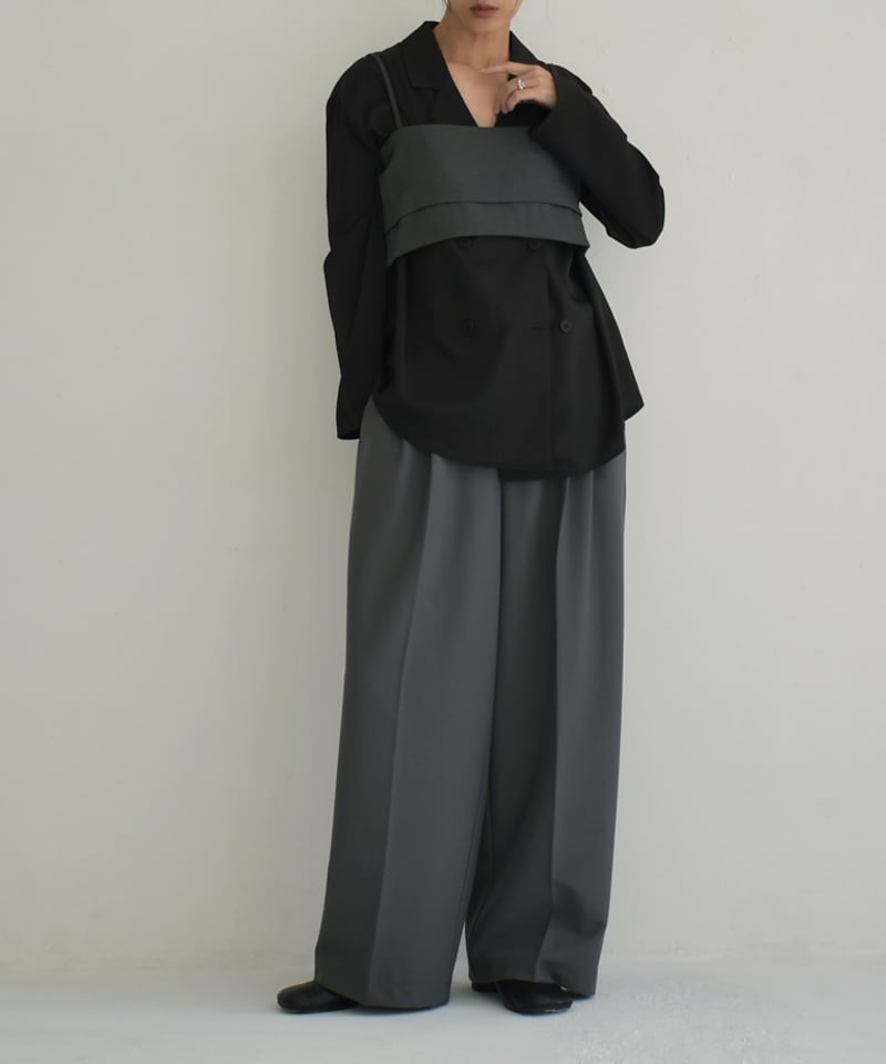 nh-tops-02507 バックストラップ ビスチェ グレー モカ ブラック | L a